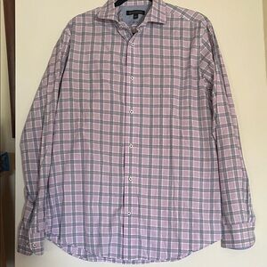 Banana Republic Pink and White Plaid Shirt